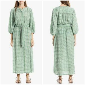 💕MAX STUDIO💕 Medallion Print Maxi Dress ~ Green/Cream Lettuce Codes Large NWT